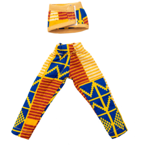 Warrior Yellow and Blue Kente pants with halter